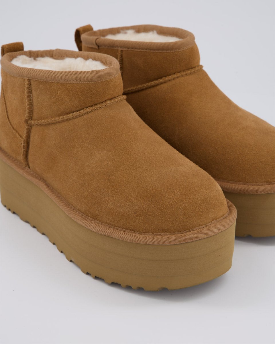 Ugg W Classic Ultra Mini Plat Marrón Mujer
