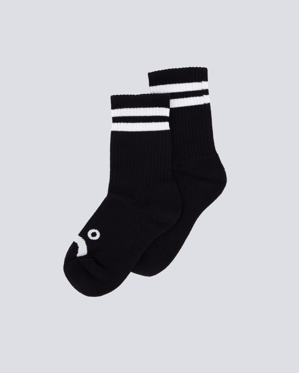 Calcetines Polar Skate Co Ribs Socks Happy Negro Gris Unisex