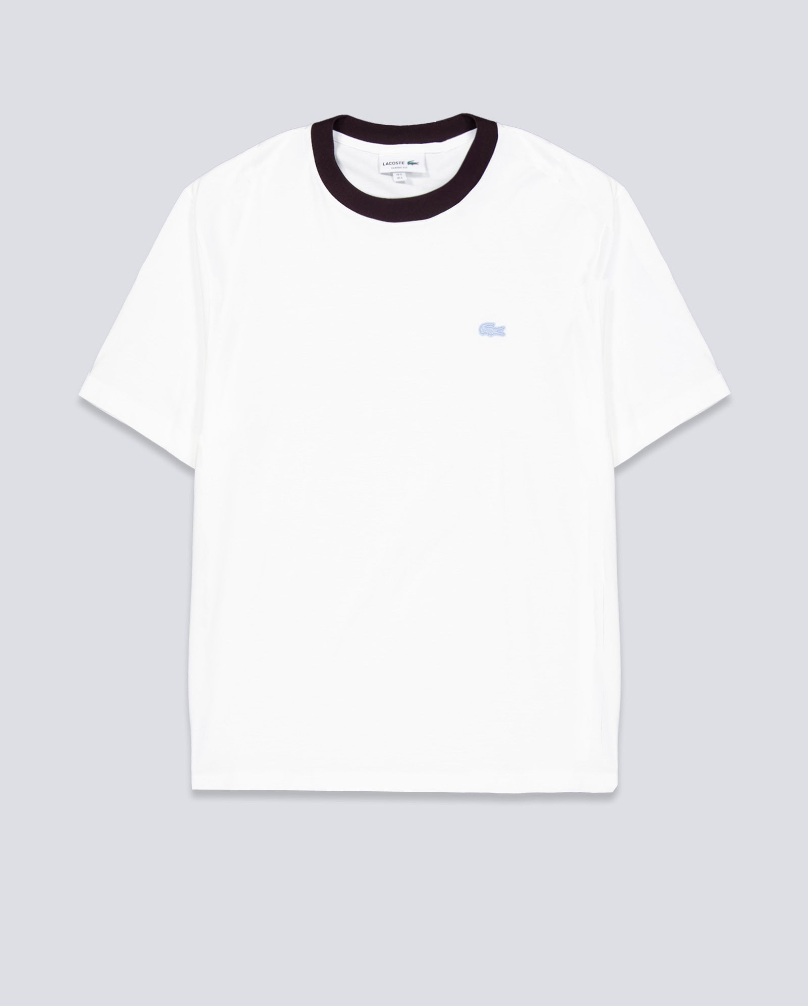 Camiseta Lacoste Cuello Contraste Blanco Unisex
