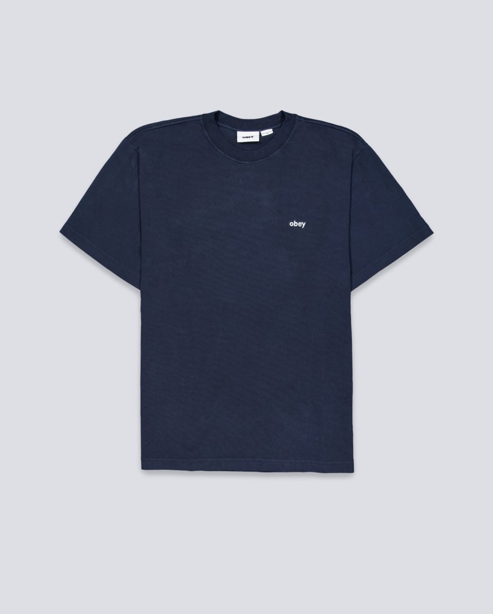 Camiseta Obey Lowercase Pigment Azul Marino Unisex