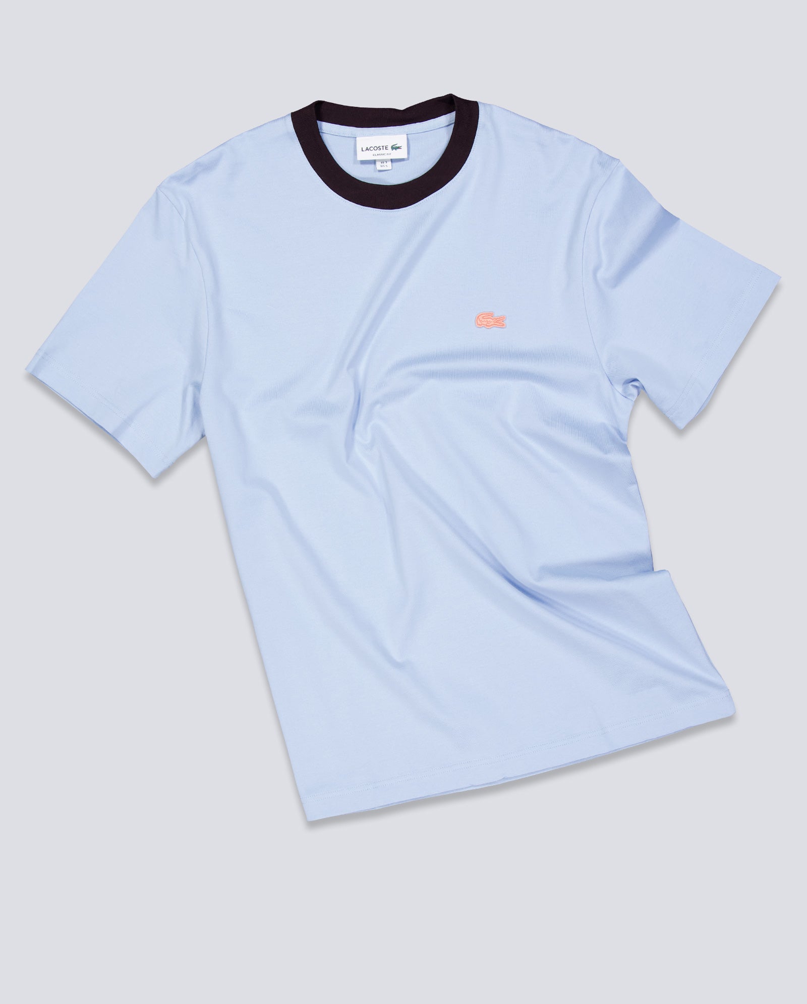 Camiseta Lacoste Cuello Contraste Azul Unisex