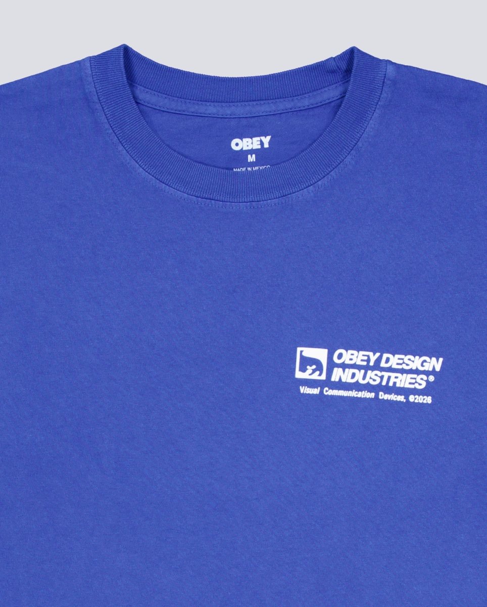 Camiseta Obey Devices Pigment Azul Unisex
