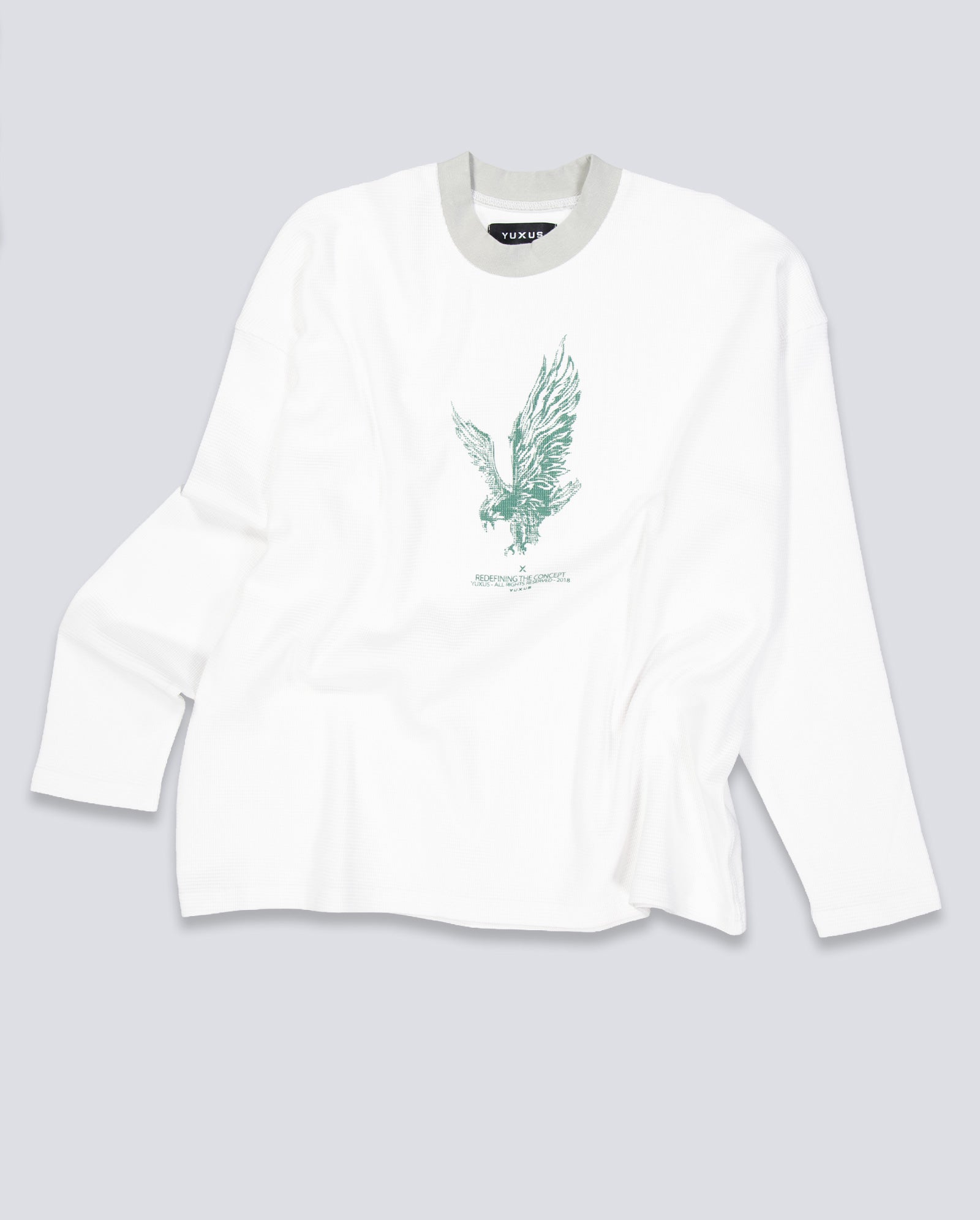 Sudadera Yuxus White Cronos Waffle Lonsleeve Blanco Unisex