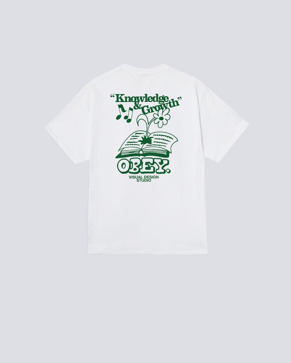 Camiseta Obey Knowledge And Growth Blanco Hombre
