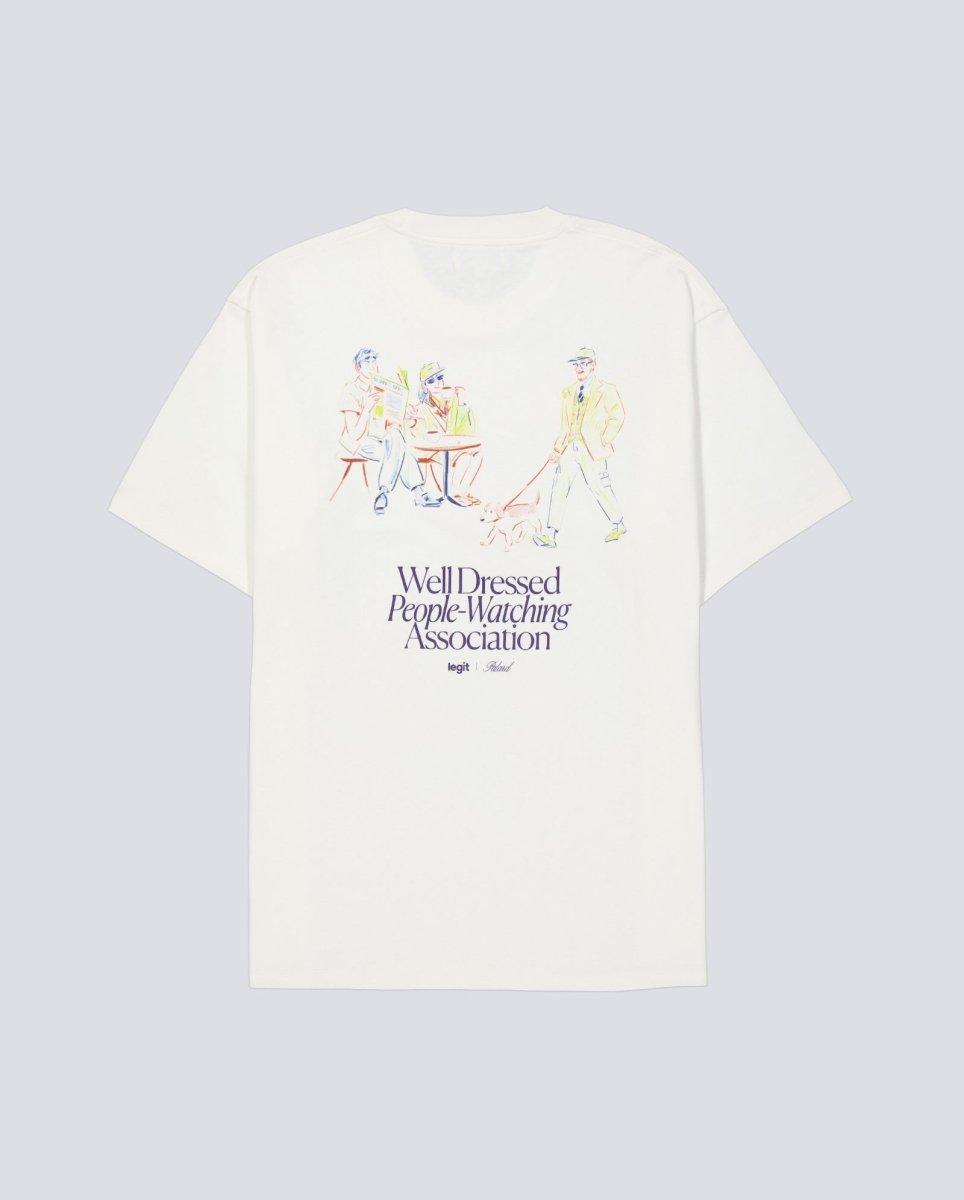 Camiseta Legit x Palard "People Watching" Blanca Unisex