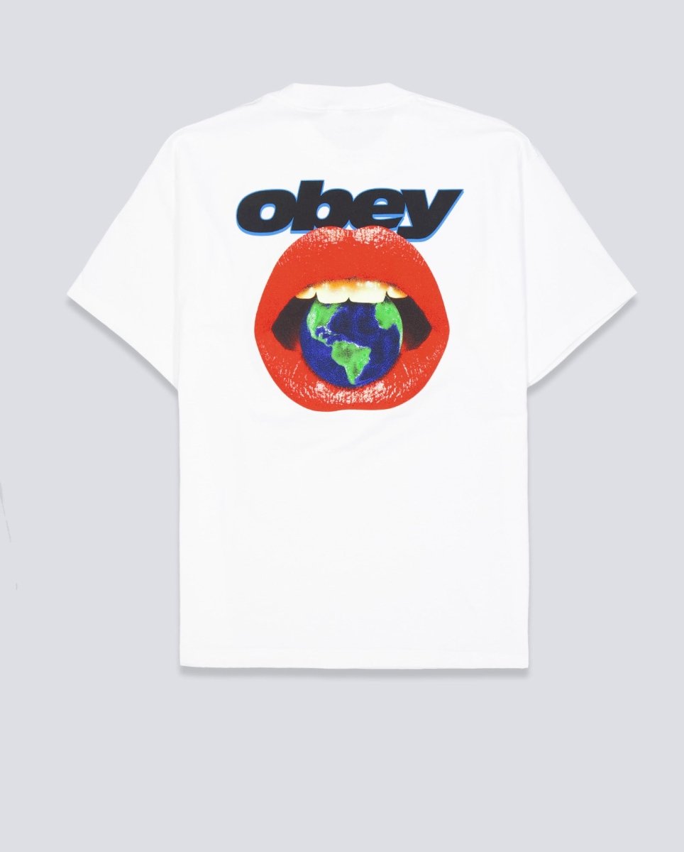 Camiseta Obey Lips Blanco Hombre