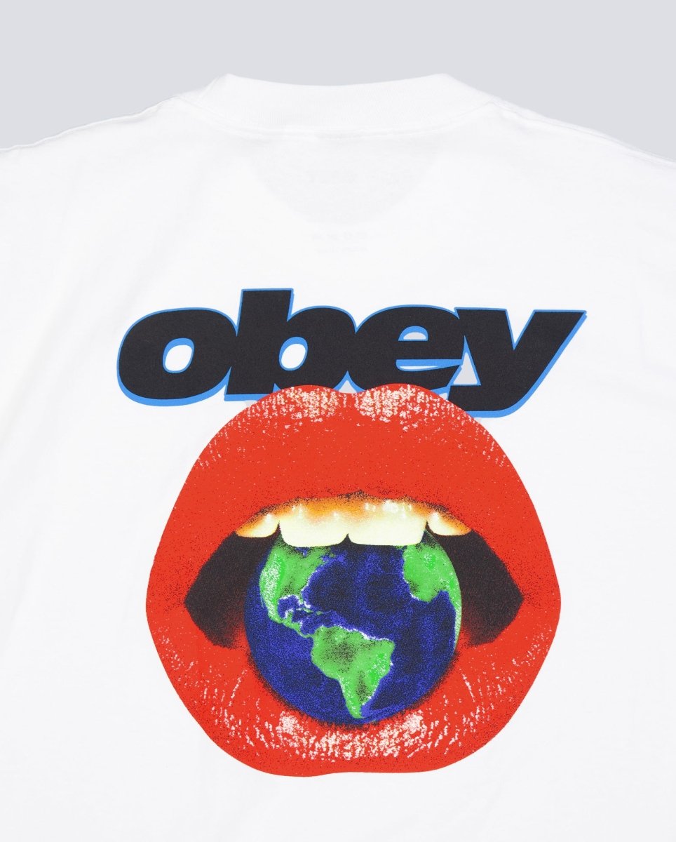 Camiseta Obey Lips Blanco Hombre