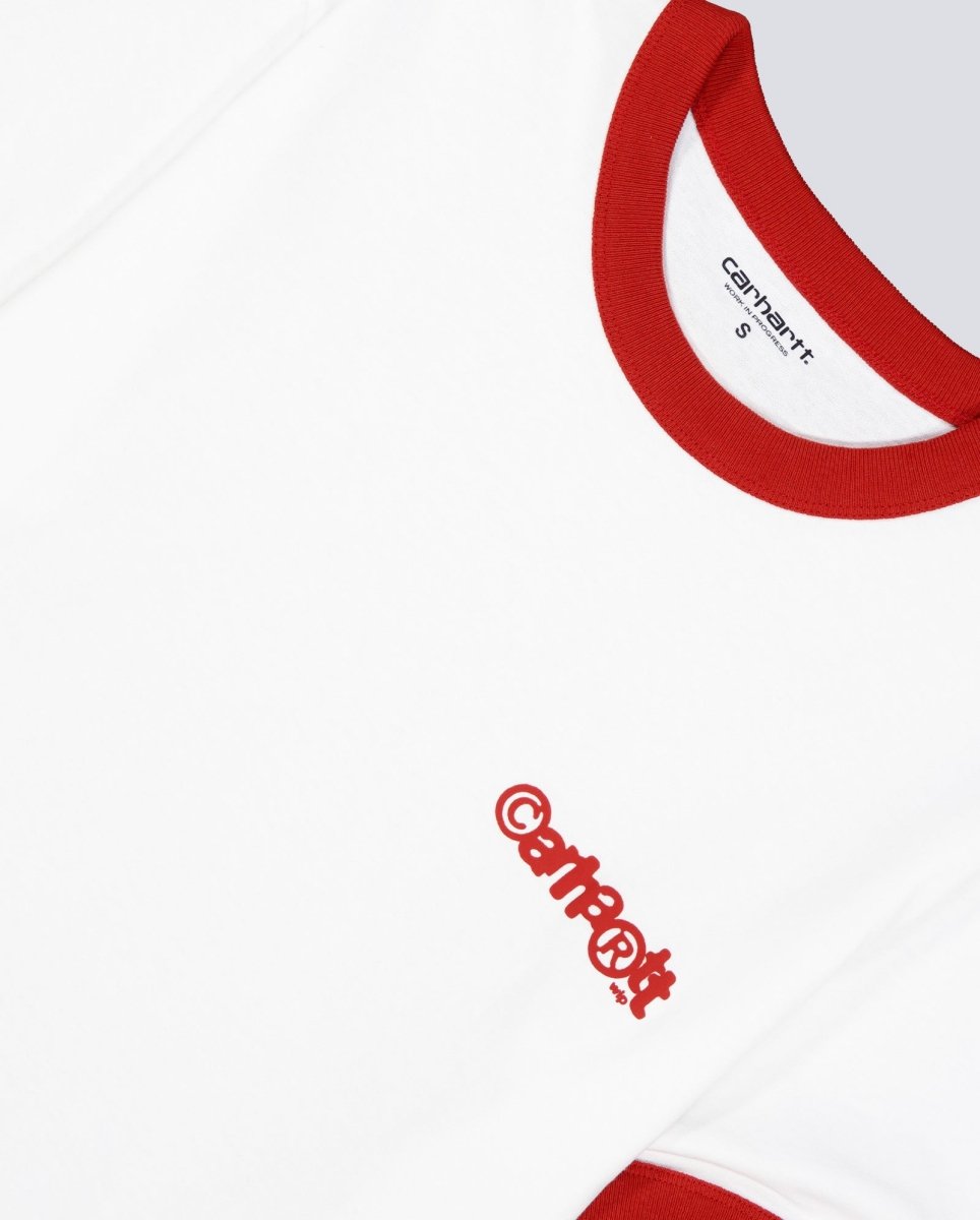 Camiseta Carhartt WIP Ringer IP Blanco Rojo Unisex