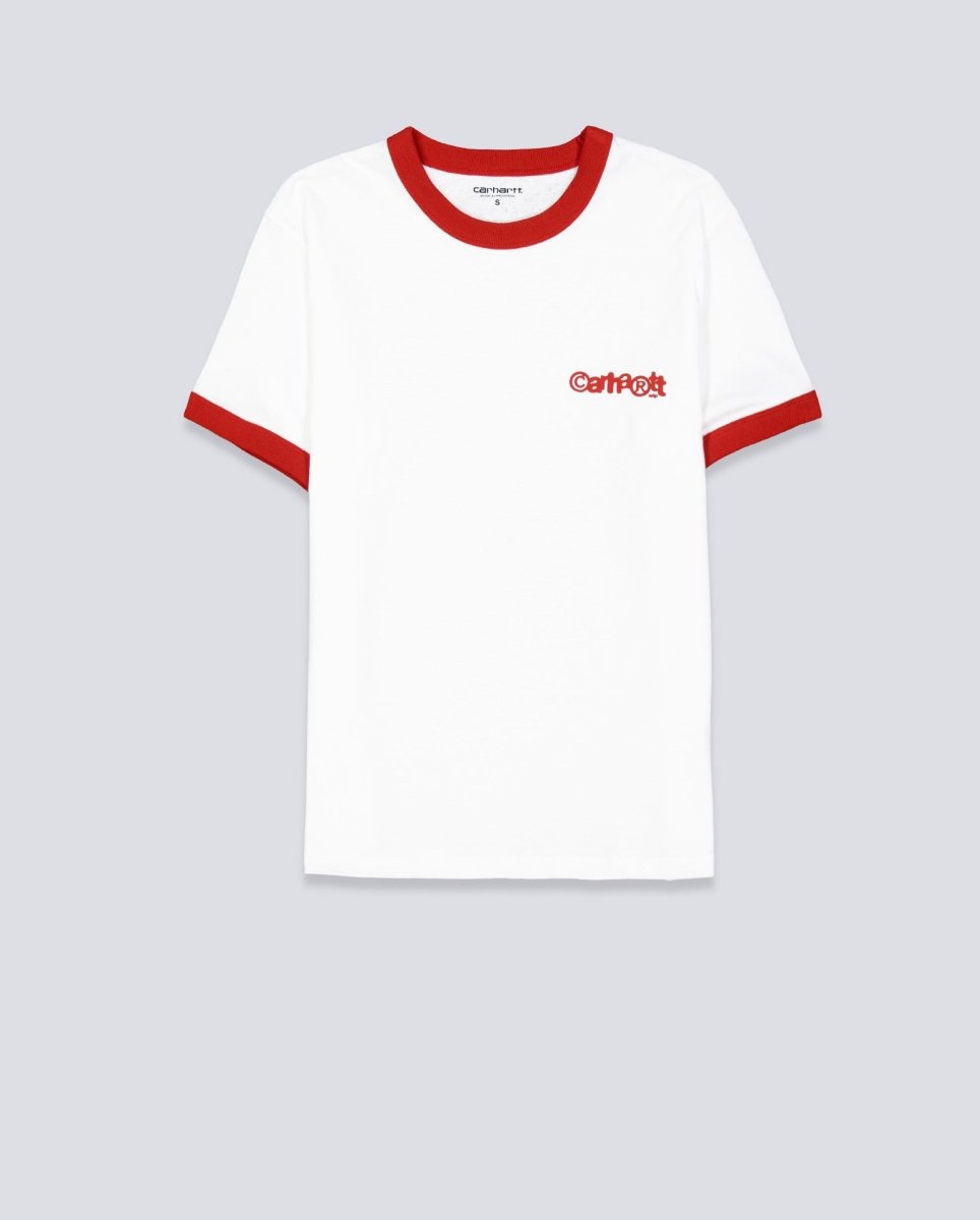 Camiseta Carhartt WIP Ringer IP Blanco Rojo Unisex