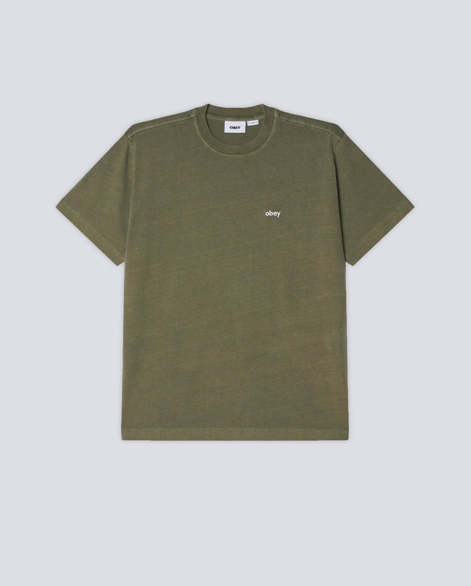 Camiseta Obey Lowercase Pigment Verde Hombre