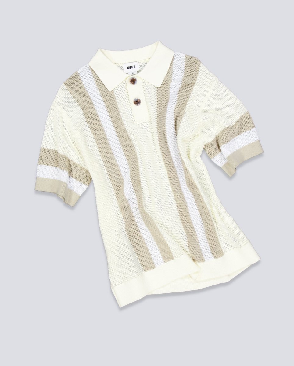 Polo Obey Seth Blanco Y Beige Hombre