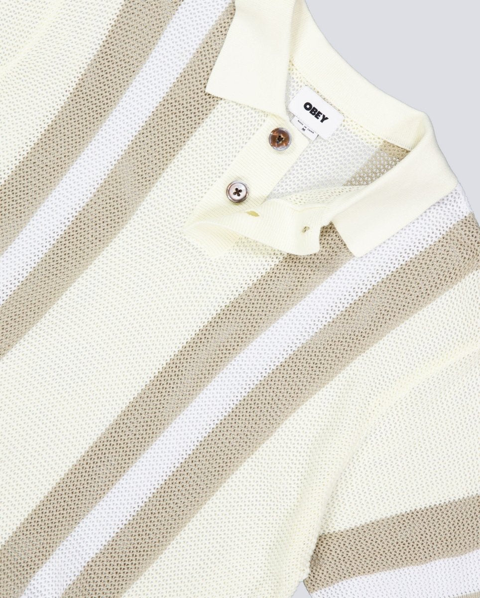 Polo Obey Seth Blanco Y Beige Hombre