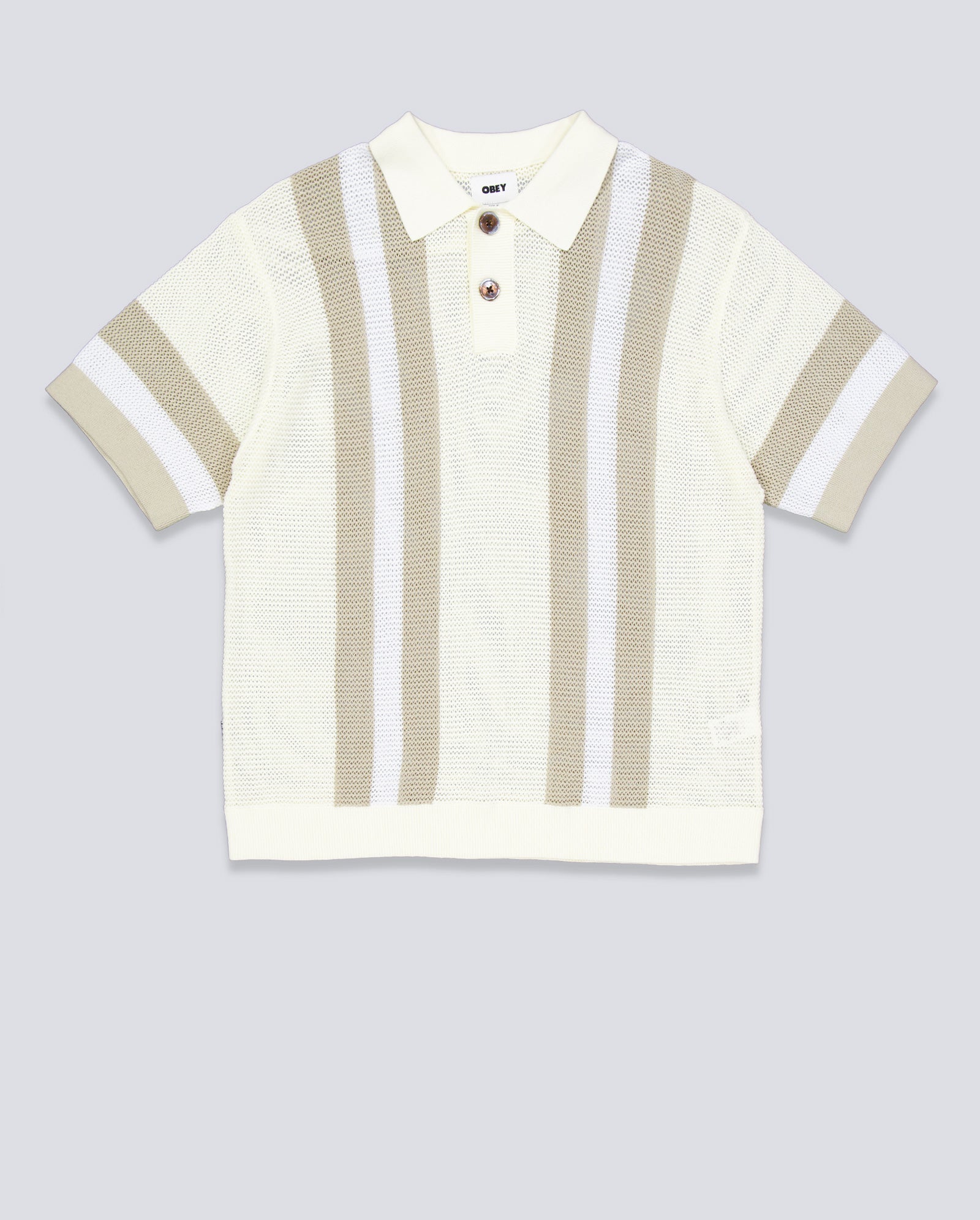 Polo Obey Seth Blanco Y Beige Hombre