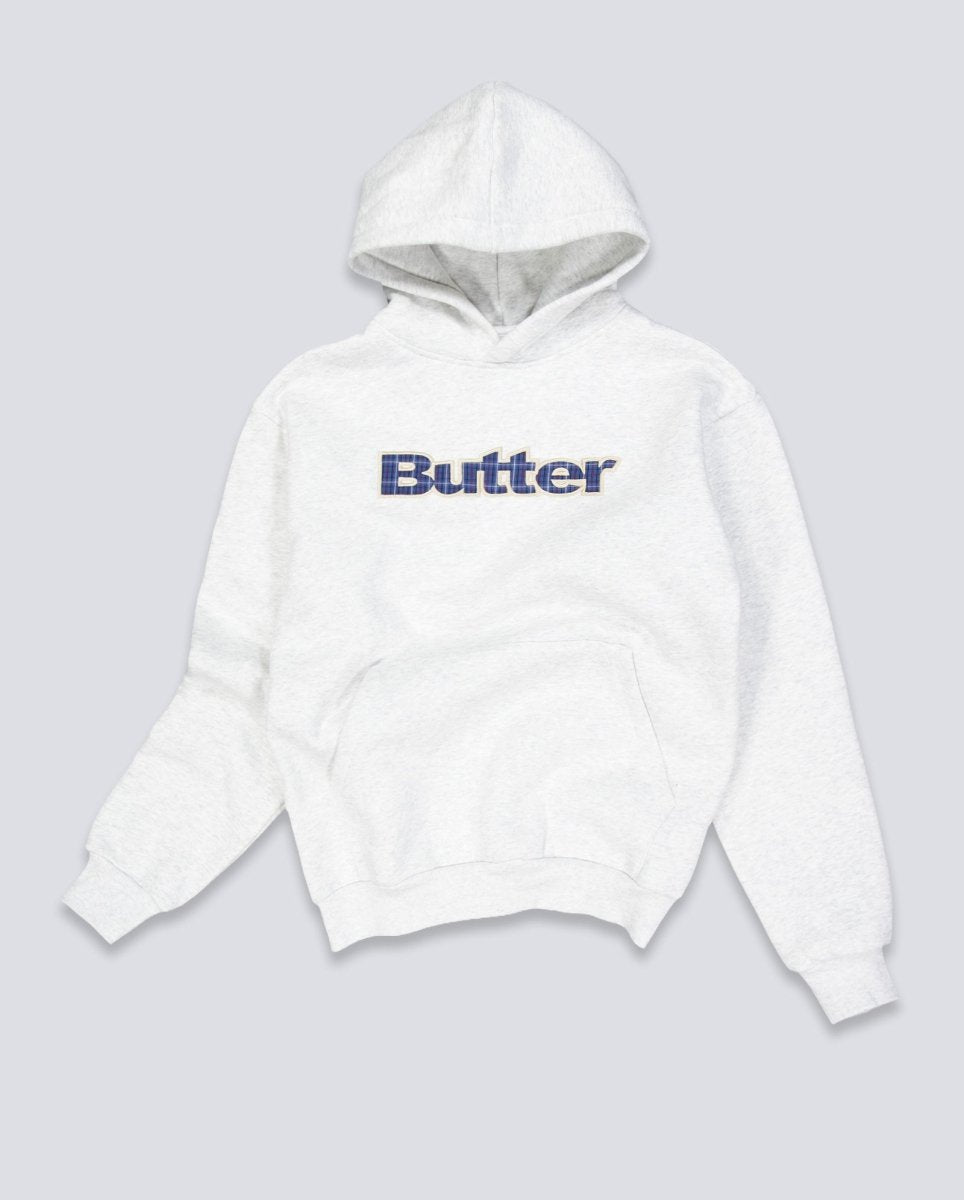 Sudadera Butter Goods Plaid Aplique Logo Gris Unisex