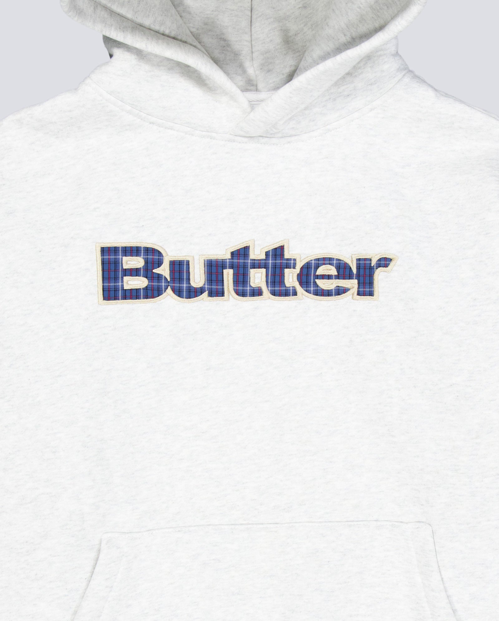 Sudadera Butter Goods Plaid Aplique Logo Gris Unisex