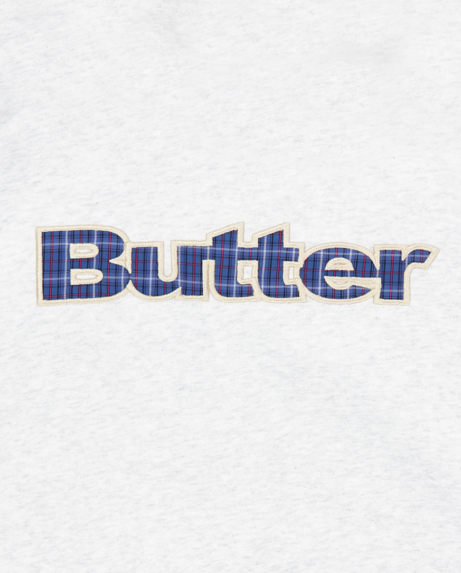 Sudadera Butter Goods Plaid Aplique Logo Gris Unisex