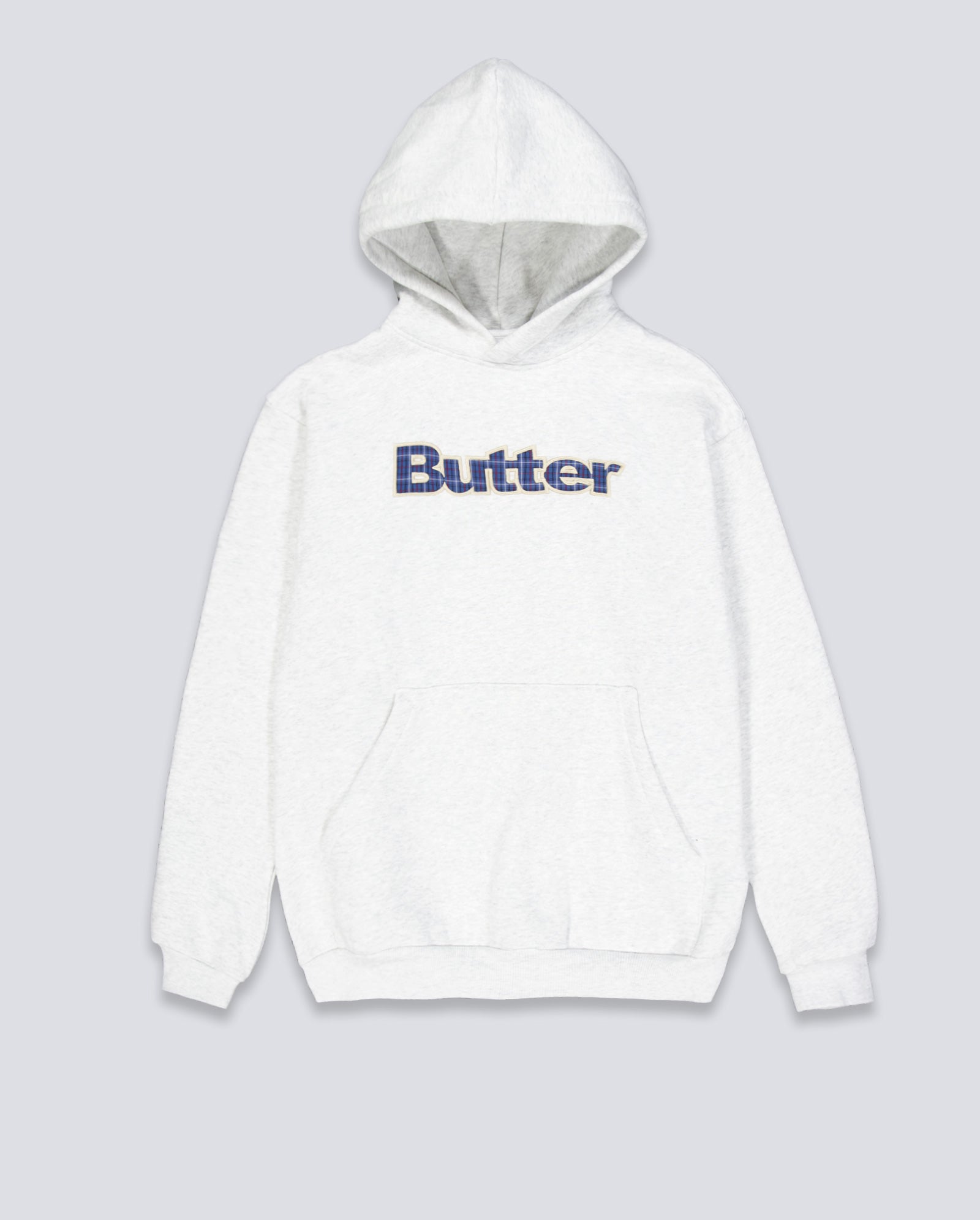 Sudadera Butter Goods Plaid Aplique Logo Gris Unisex
