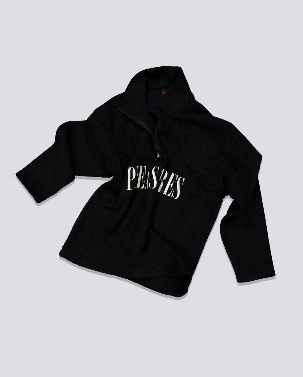 Sudadera Pleasures Onyx Half Zip Polar Fleece Negro Unisex