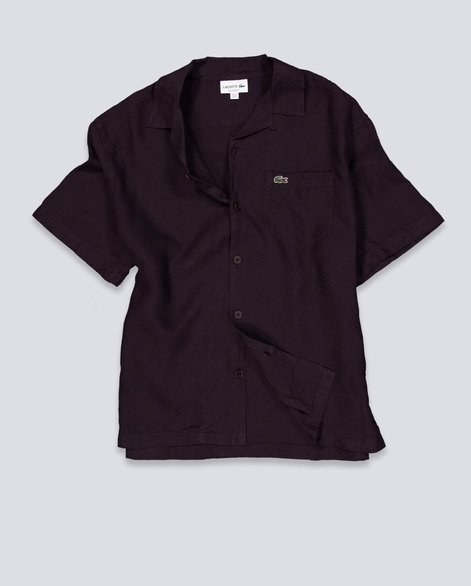 Camisa Lacoste Casual Manga Corta Marrón Hombre