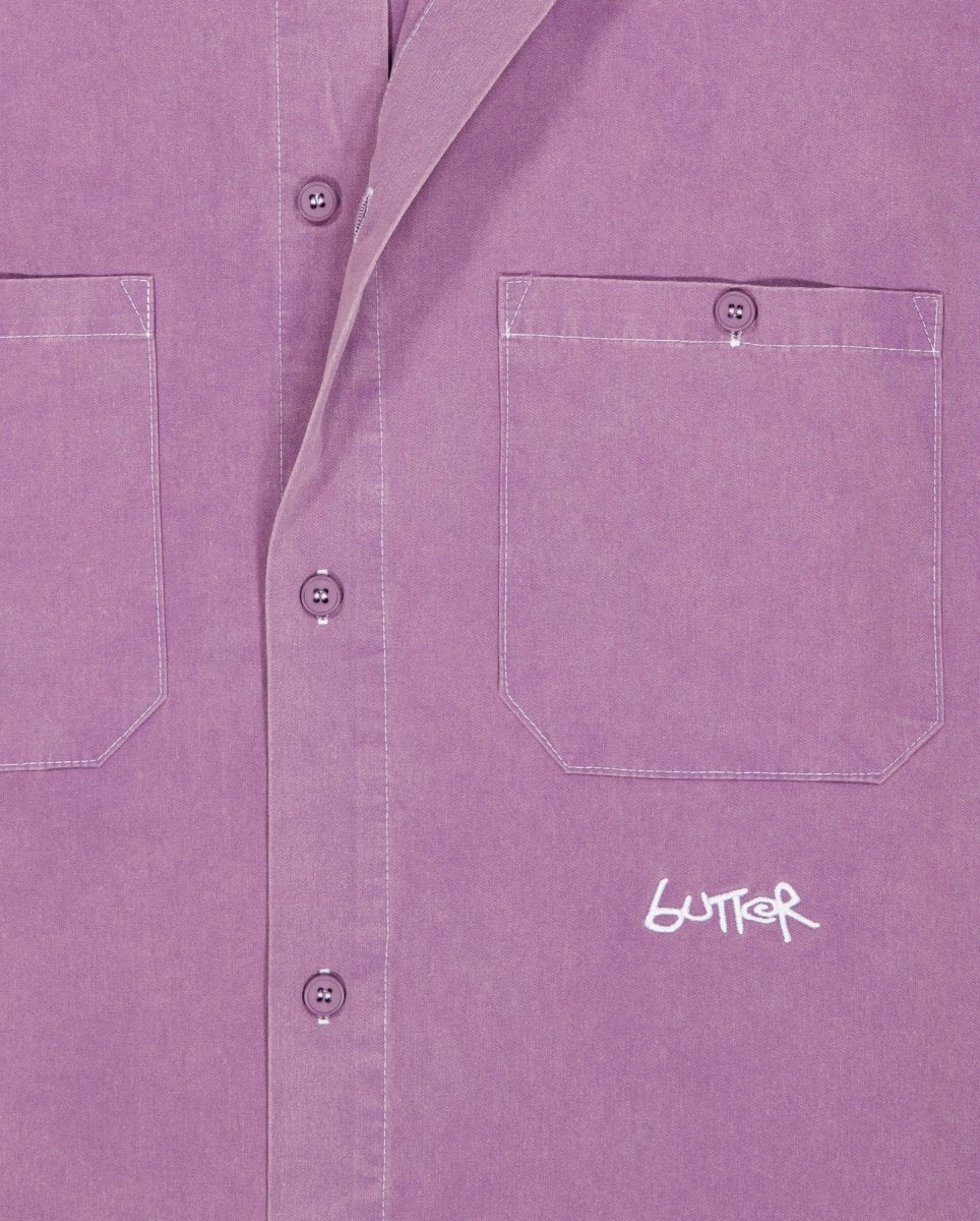 Camisa Butter Goods Contrast Stitch Morado Unisex