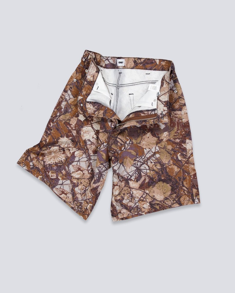 Pantalón Corto Obey Bigwig Baggy Camuflaje Marrón Hombre