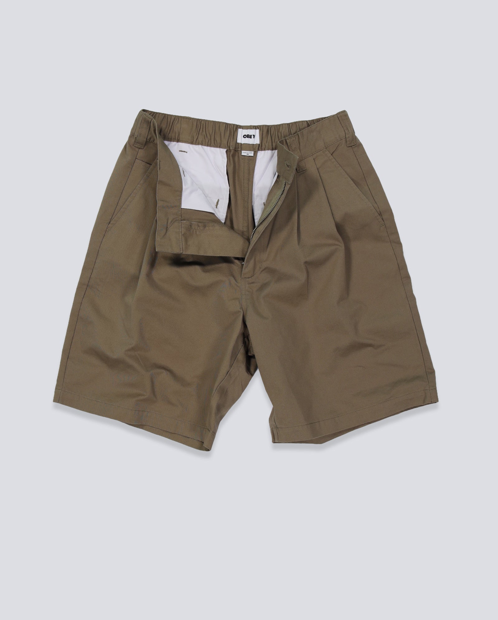 Pantalón Corto Obey Foster Pleated Verde Hombre