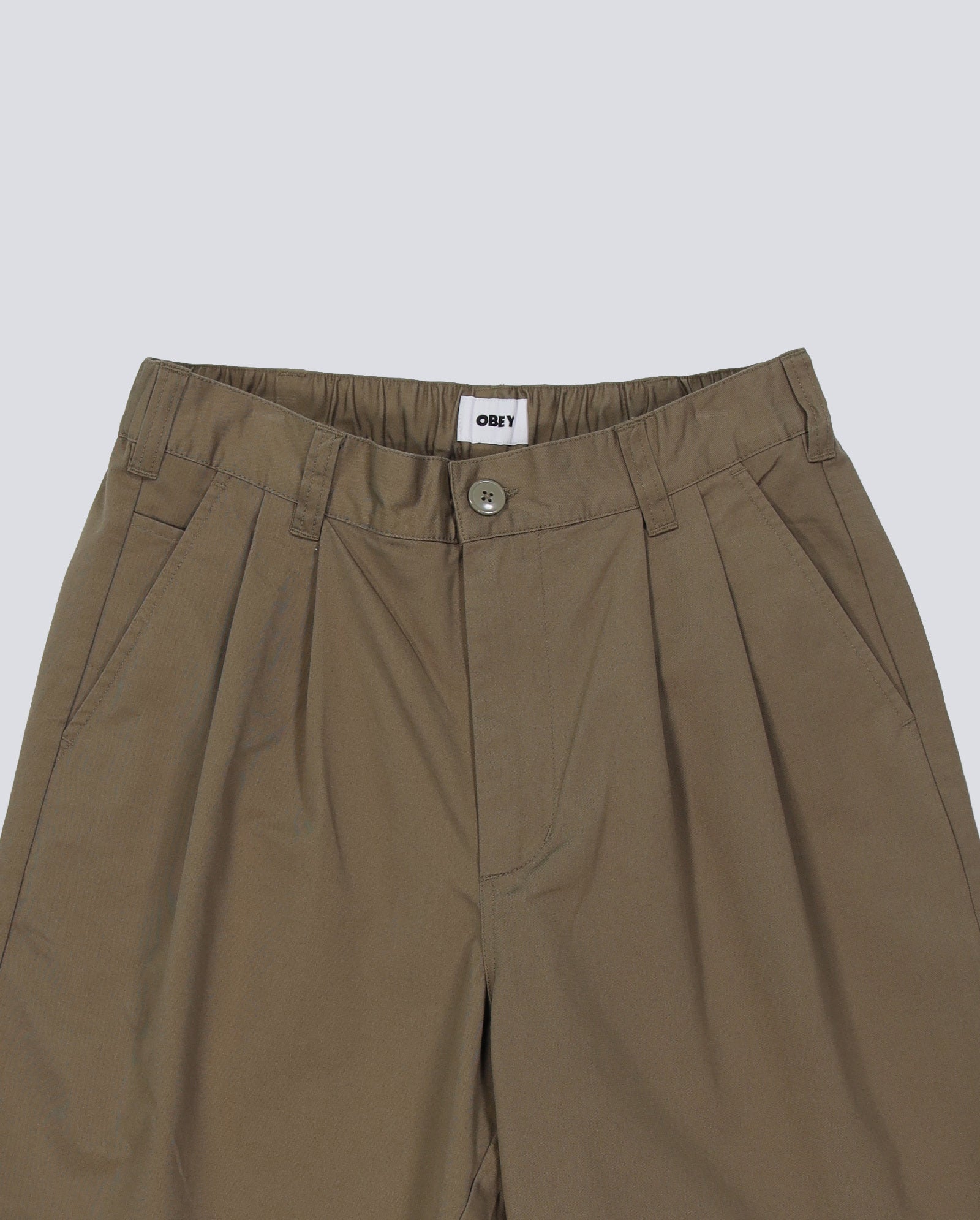 Pantalón Corto Obey Foster Pleated Verde Hombre