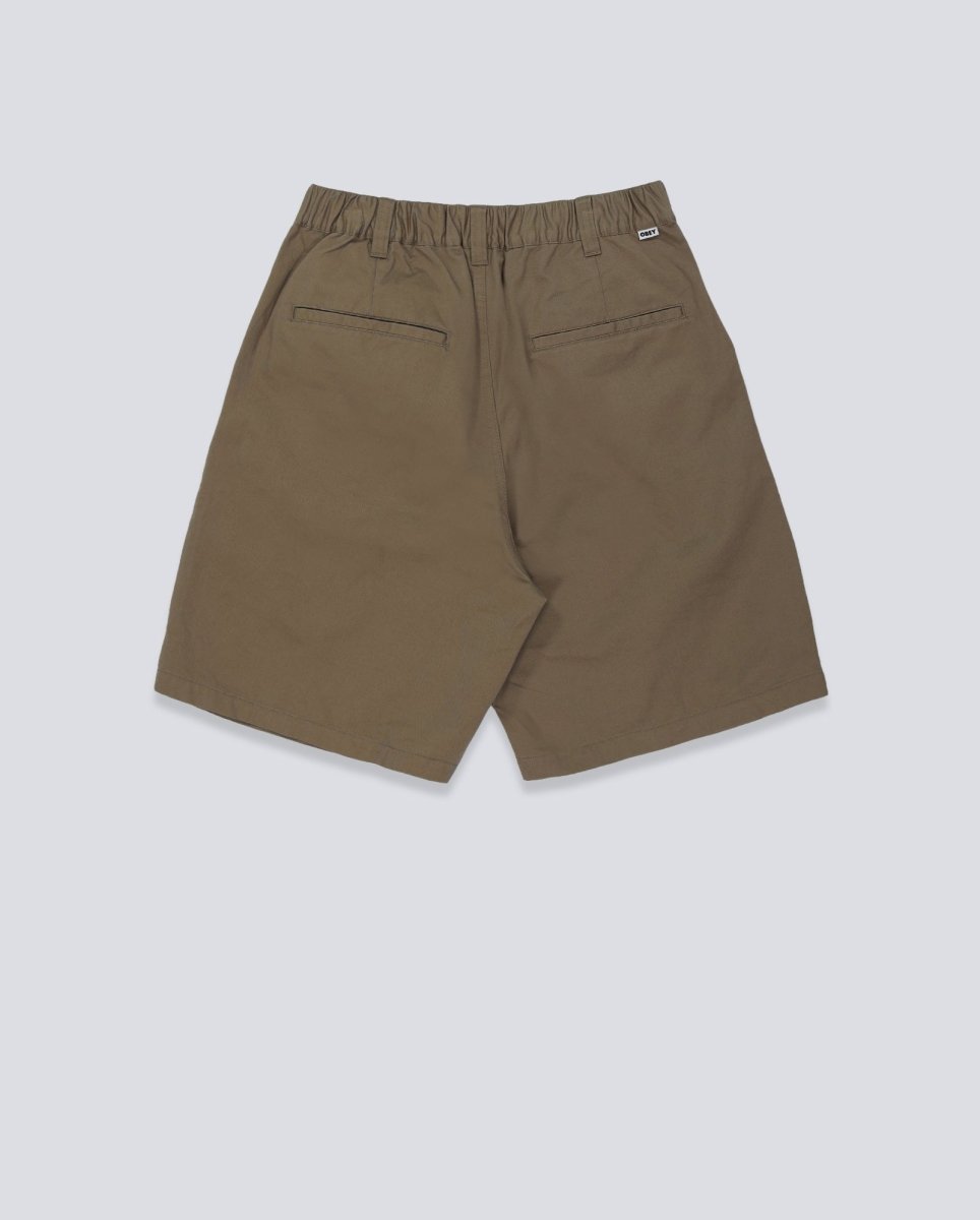 Pantalón Corto Obey Foster Pleated Verde Hombre