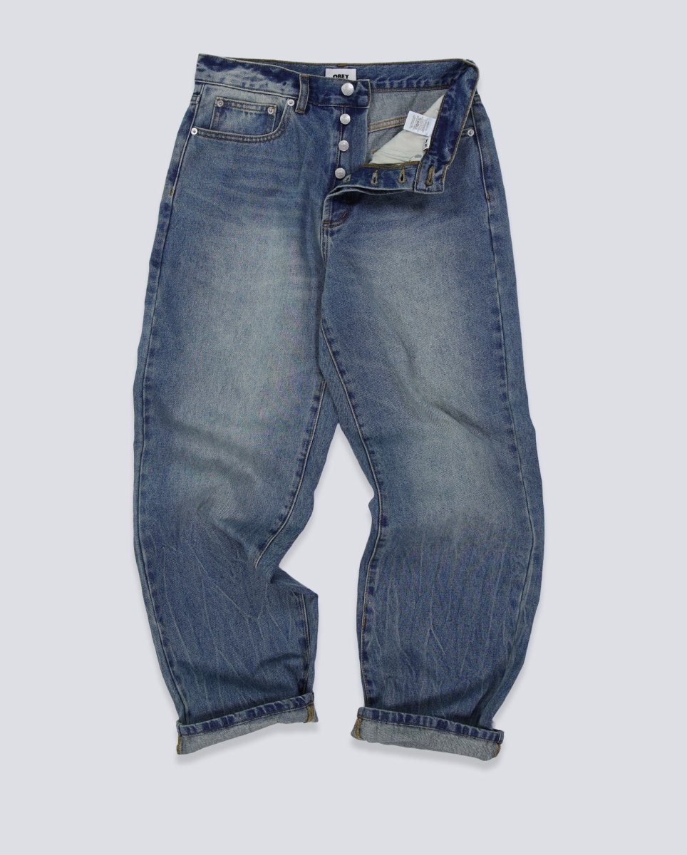 Pantalón Obey Class Baggy Vintage Denim Azul Hombre