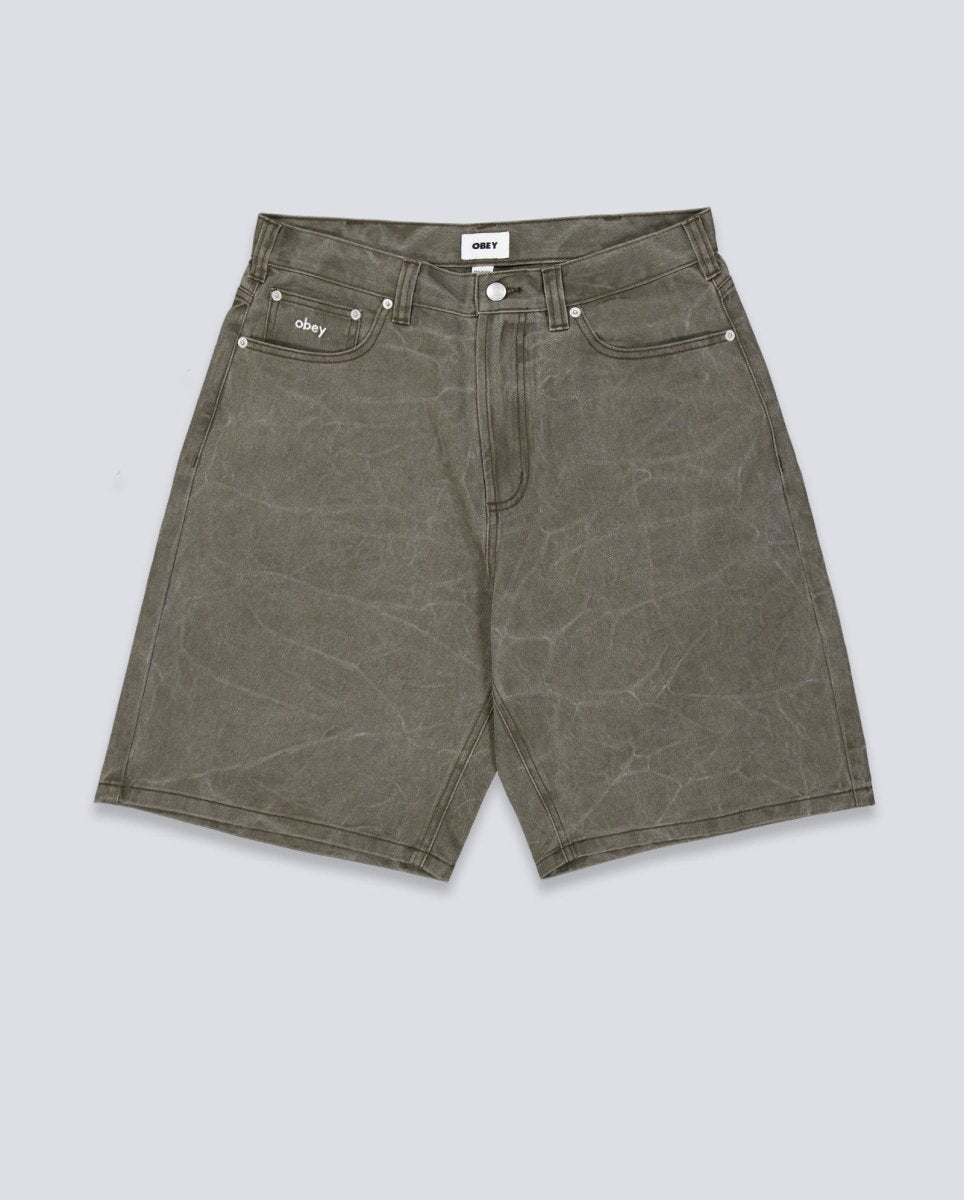 Pantalón Corto Obey Bigwig Baggy Verde Hombre