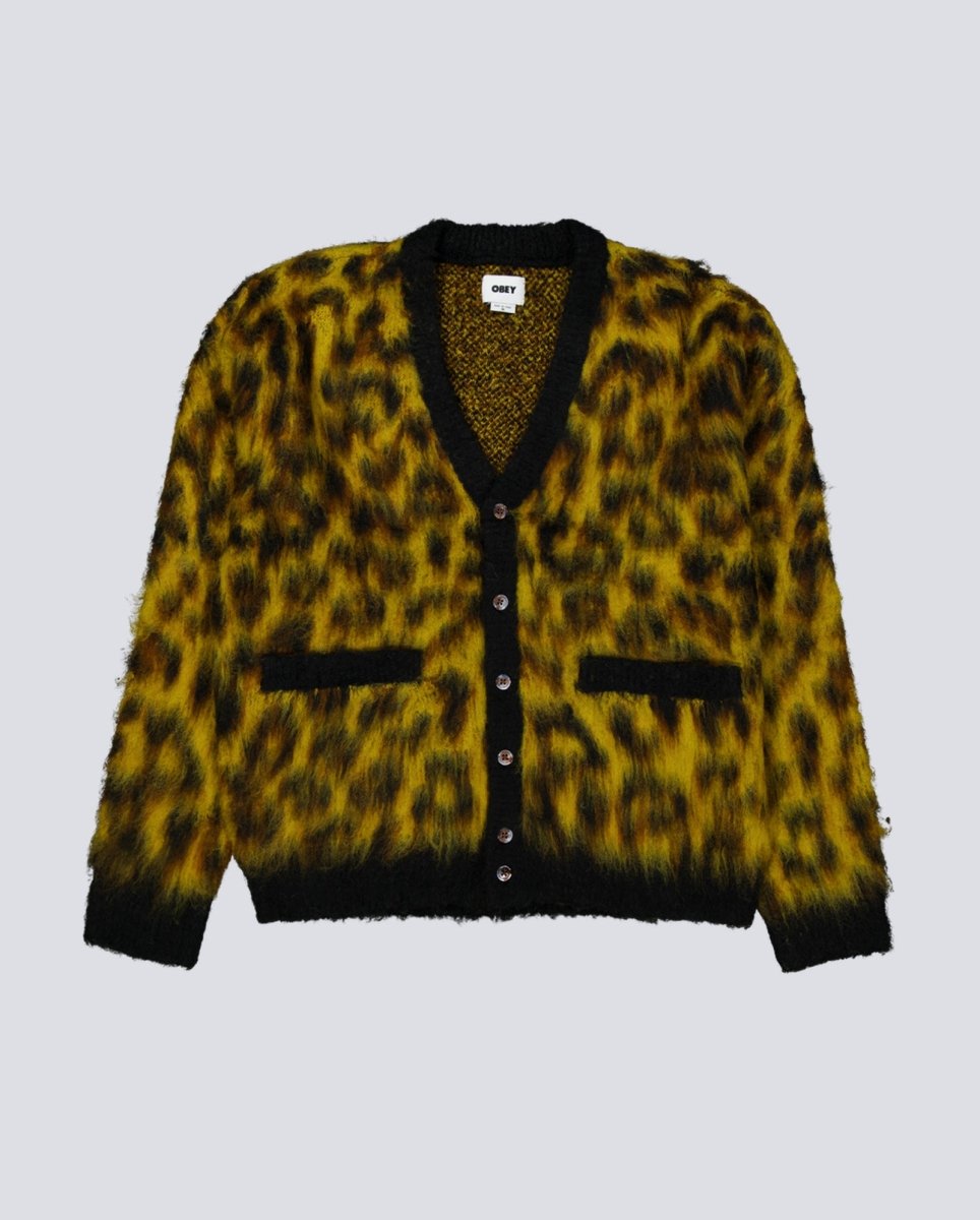 Cárdigan Obey Patron Leopard Hombre