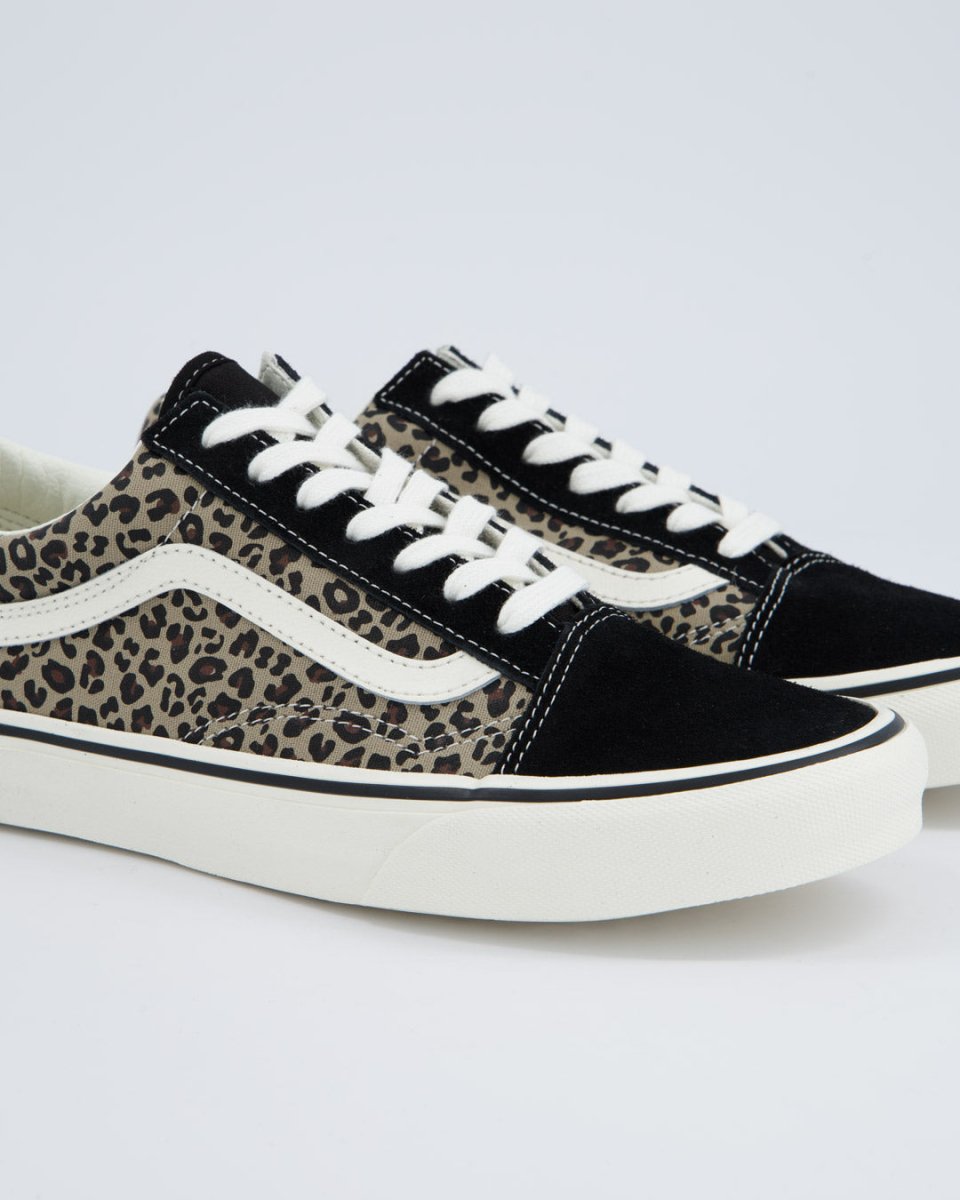 Vans Old Skool Negro Leopardo Mujer