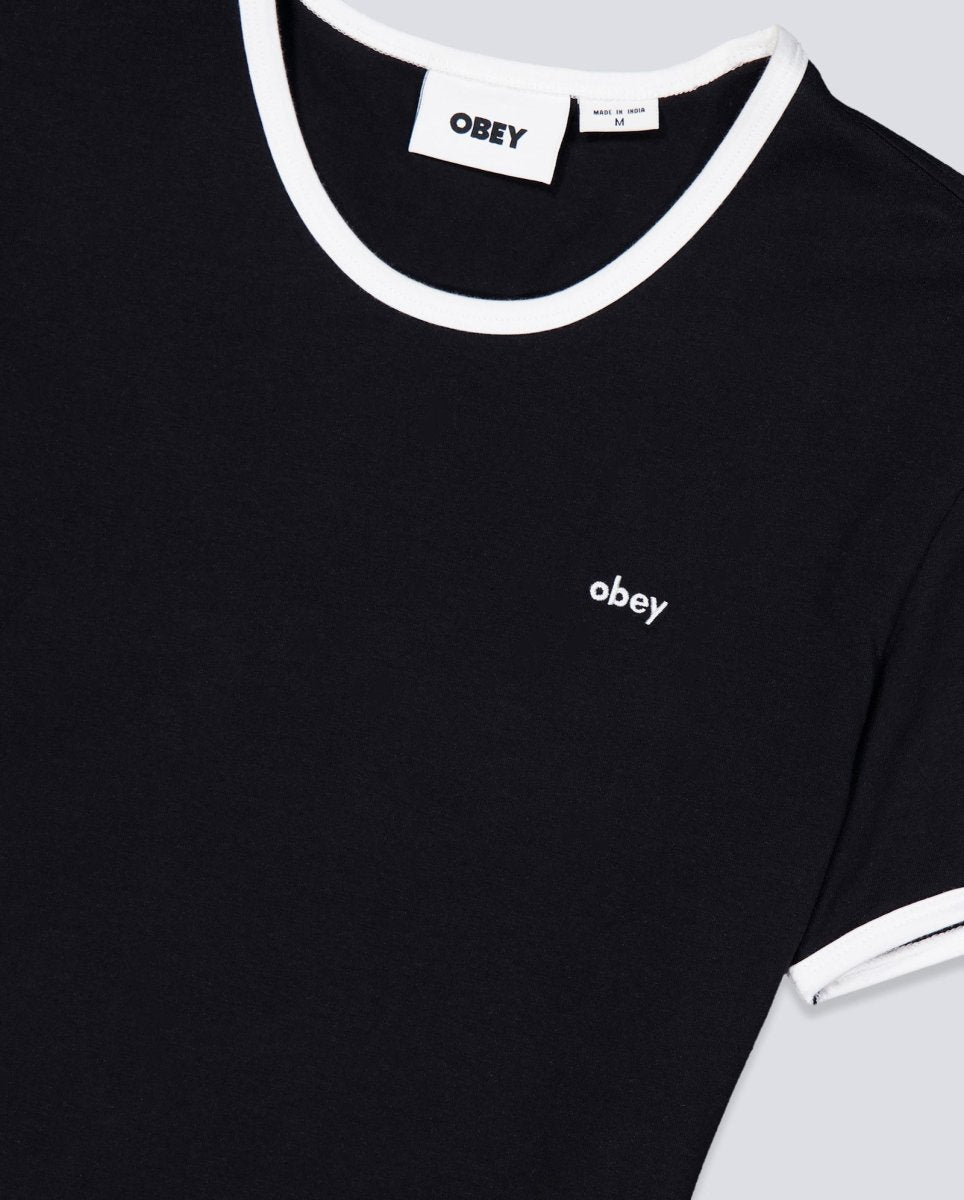 Camiseta Obey Duvall Ringer Negro Mujer