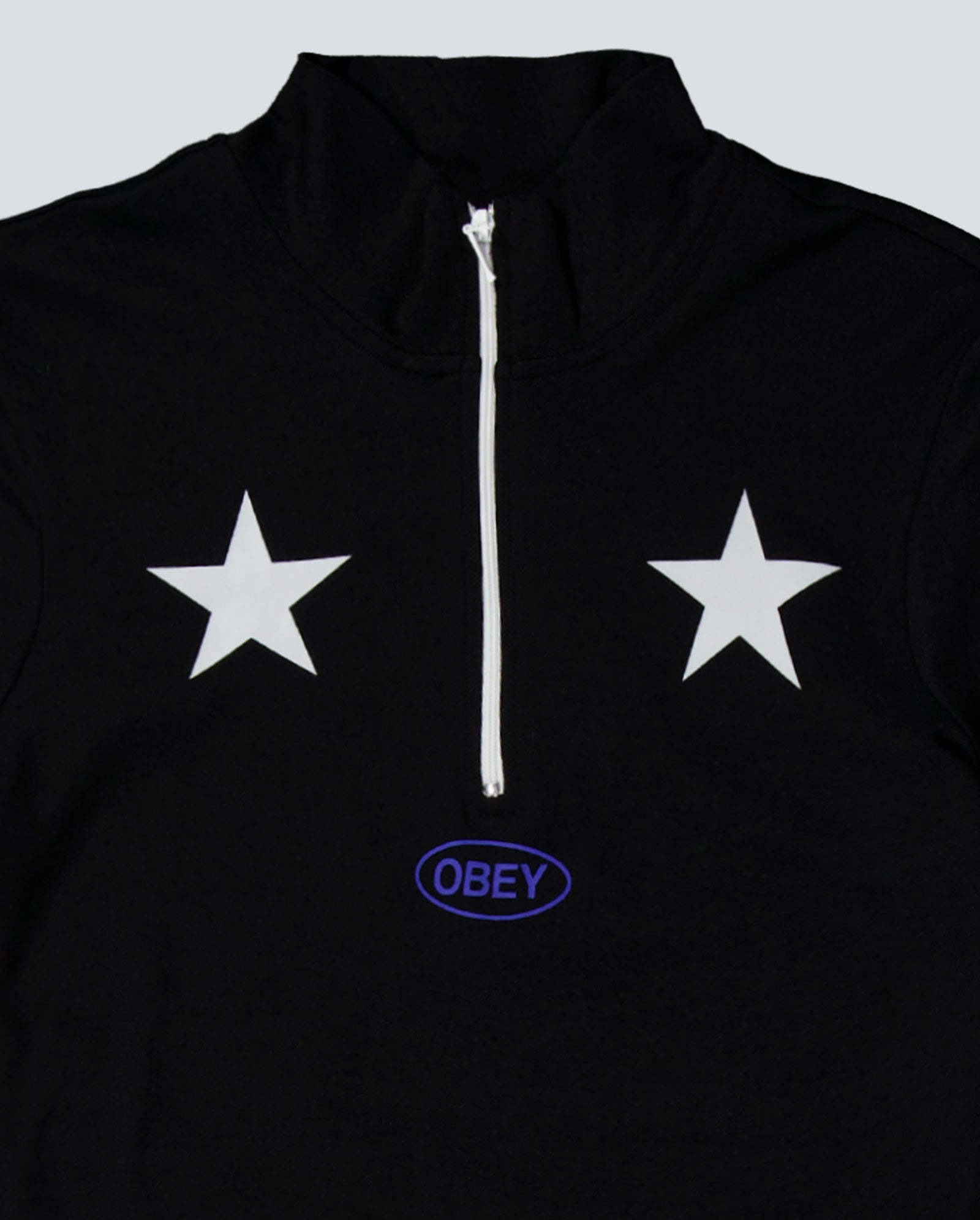 Camiseta Obey Relay Mock Neck Negro Mujer