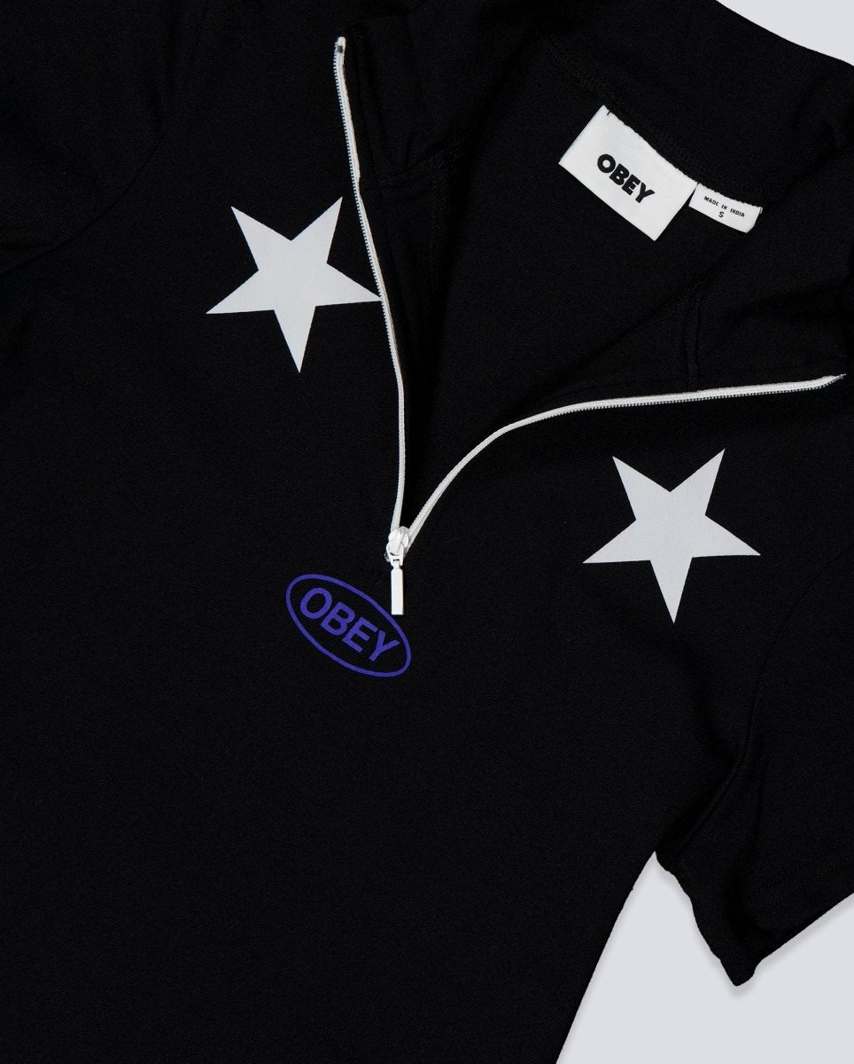 Camiseta Obey Relay Mock Neck Negro Mujer