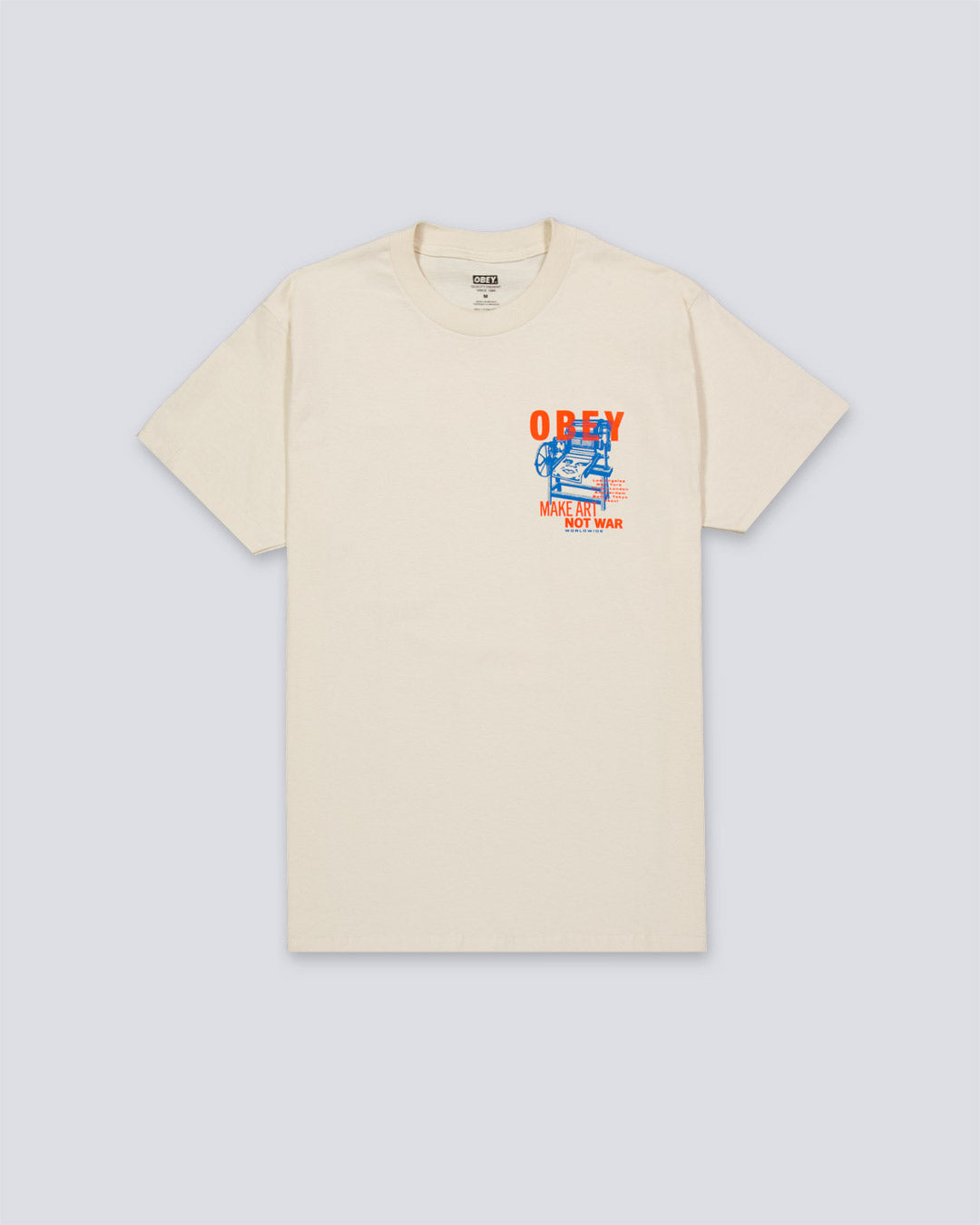 Camiseta Obey Printing Press Make Art Crema Unisex