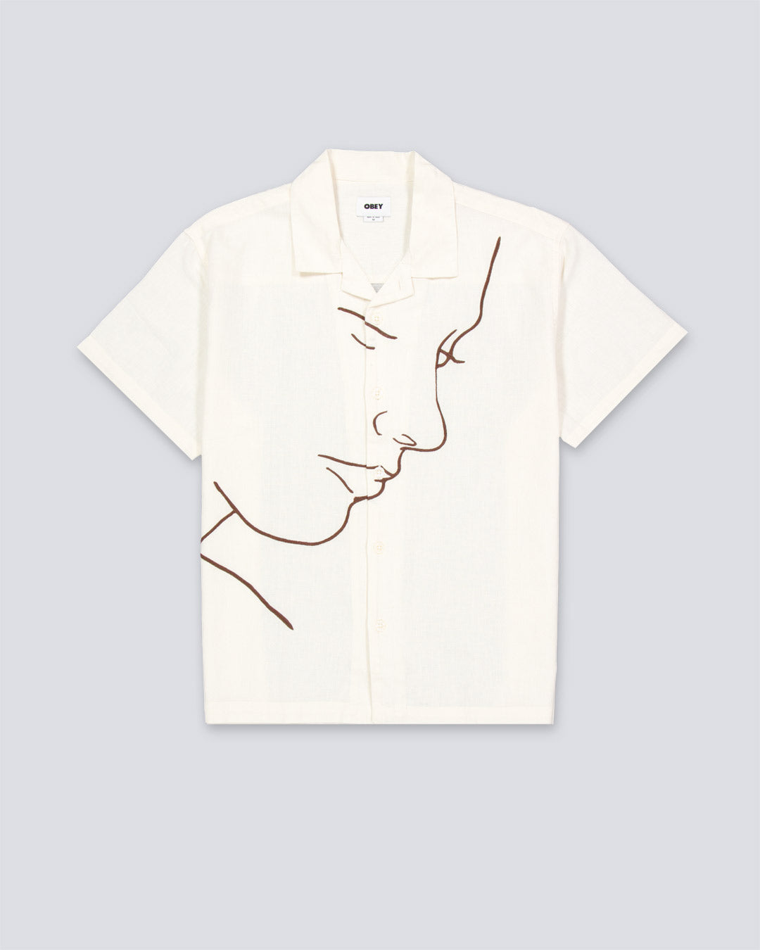 Camisa Obey Frances Woven Crema Hombre