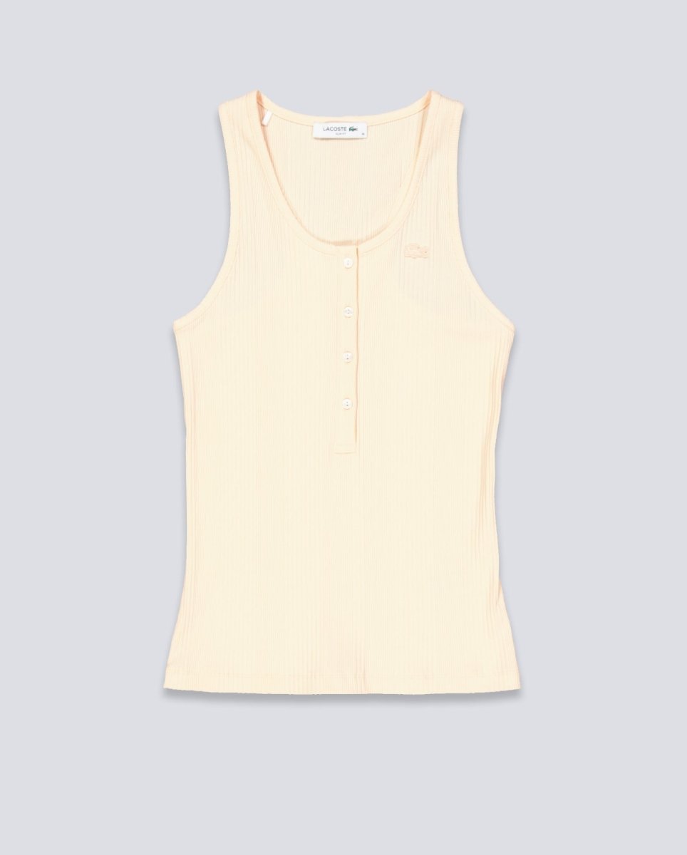 Camiseta De Tirante Lacoste Beige Mujer