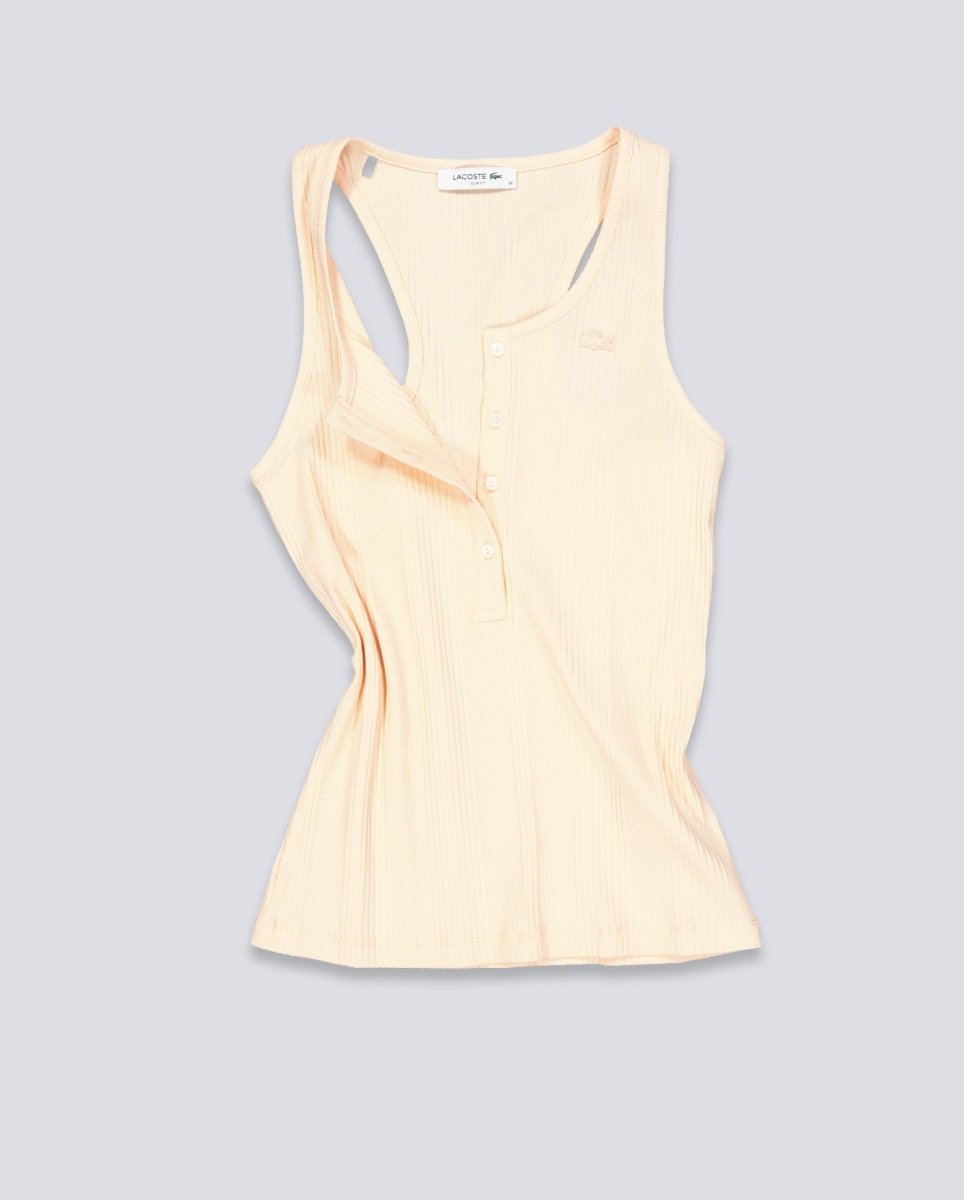 Camiseta De Tirante Lacoste Beige Mujer