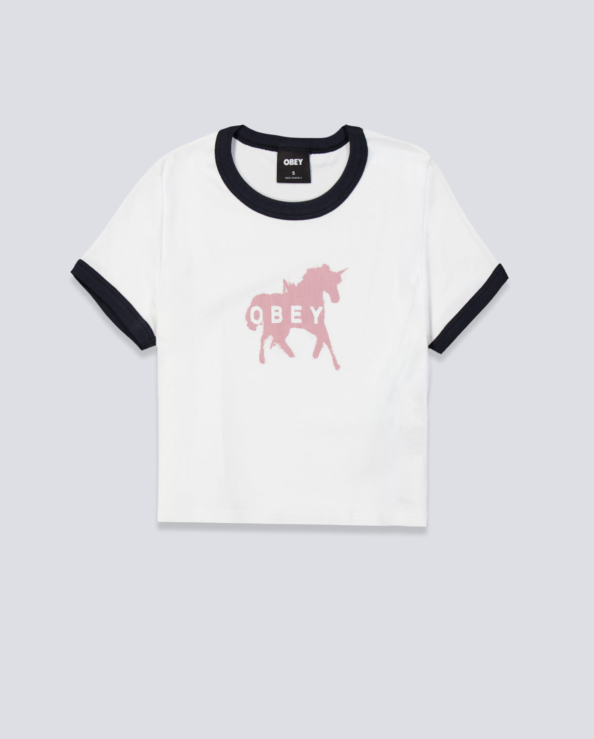 Camiseta Obey Unicorn Kaci Ringer Blanco Mujer