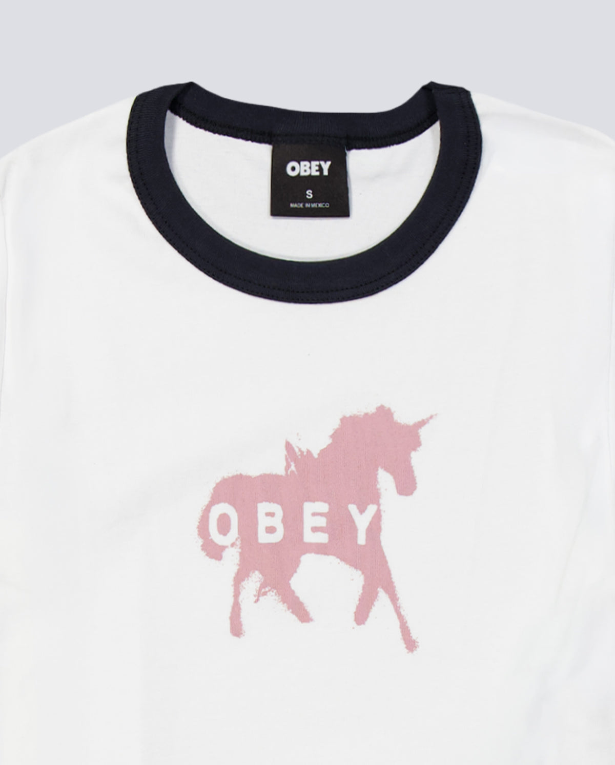 Camiseta Obey Unicorn Kaci Ringer Blanco Mujer