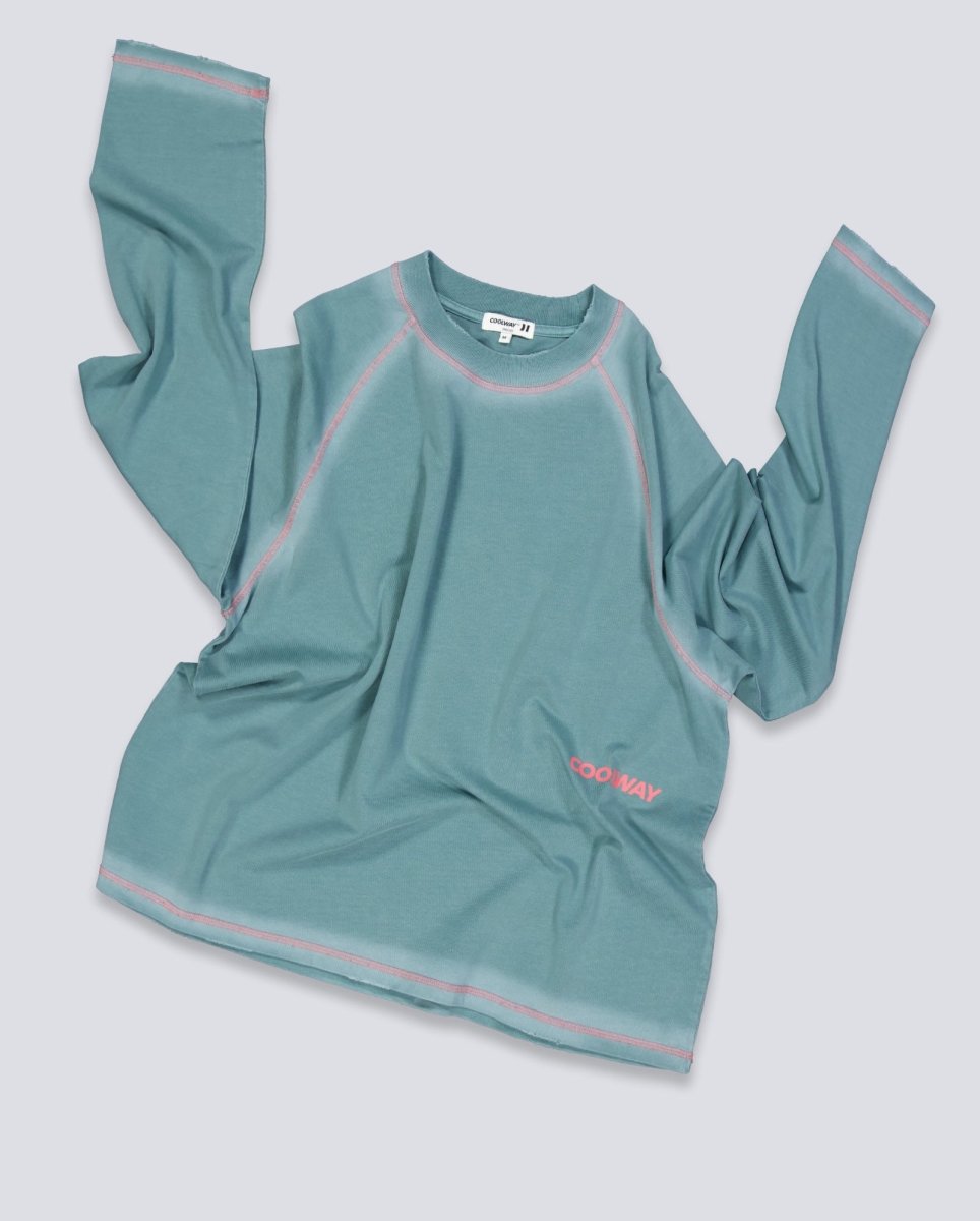 Camiseta Coolway Split Aqua Verde Unisex