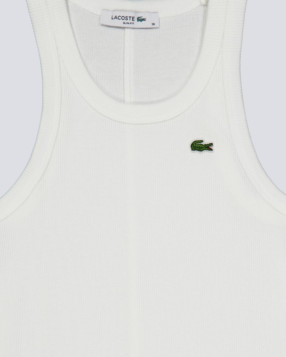 Camiseta Tirantes Lacoste Slim Fit Cotton Blanco Mujer