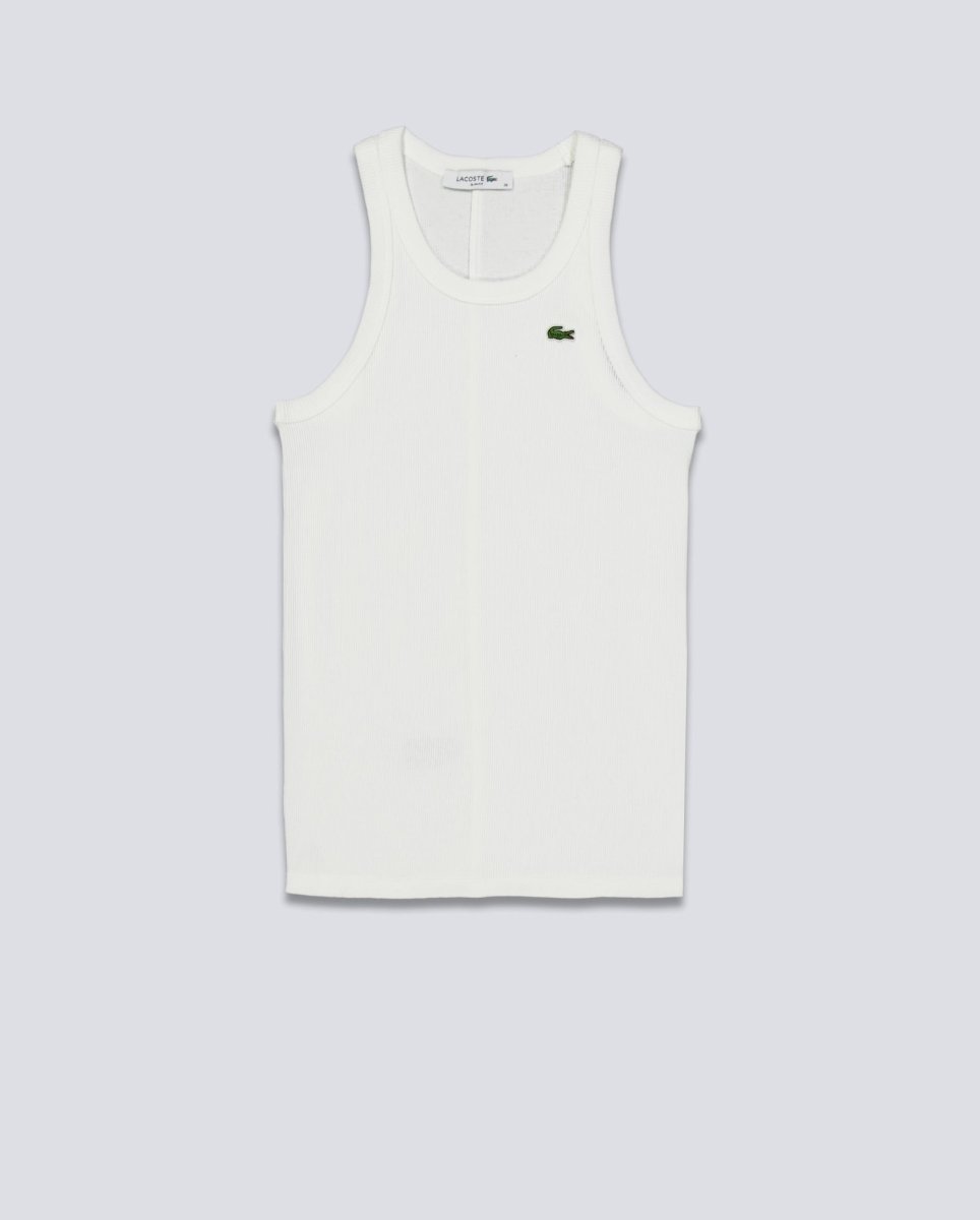 Camiseta Tirantes Lacoste Slim Fit Cotton Blanco Mujer