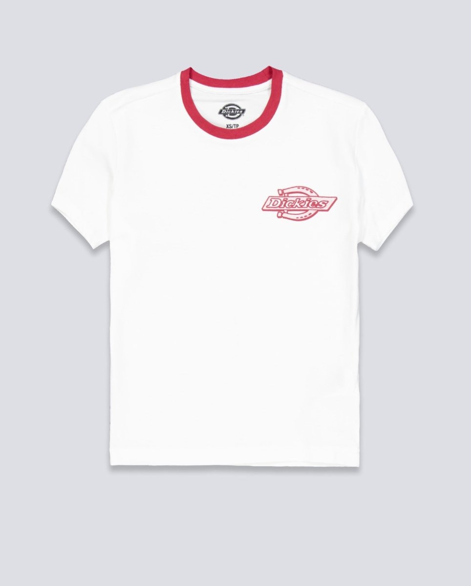 Camiseta Dickies Plainville Ringer Blanco Mujer