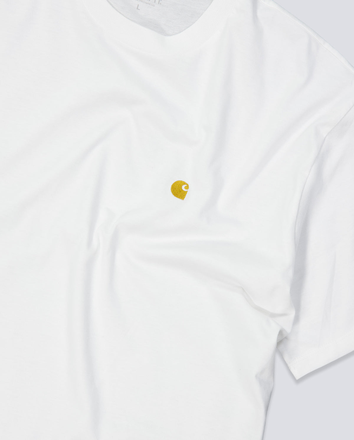 Camiseta Charhart Wip Chase Gold Blanco Unisex
