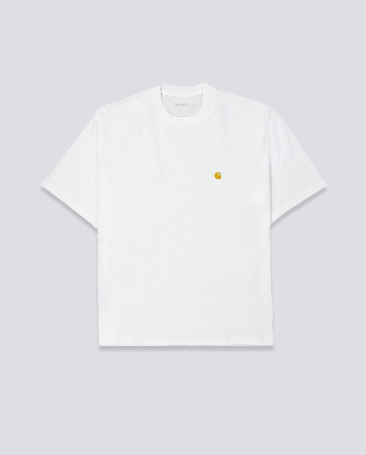 Camiseta Charhart Wip Chase Gold Blanco Unisex