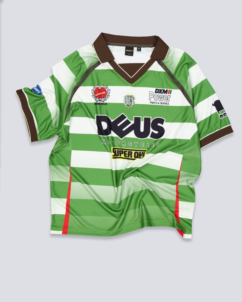 Camiseta Deus Stripe Ss Moto Verde Unisex