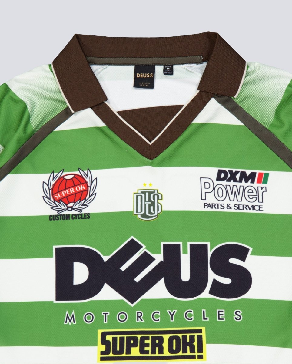 Camiseta Deus Stripe Ss Moto Verde Unisex