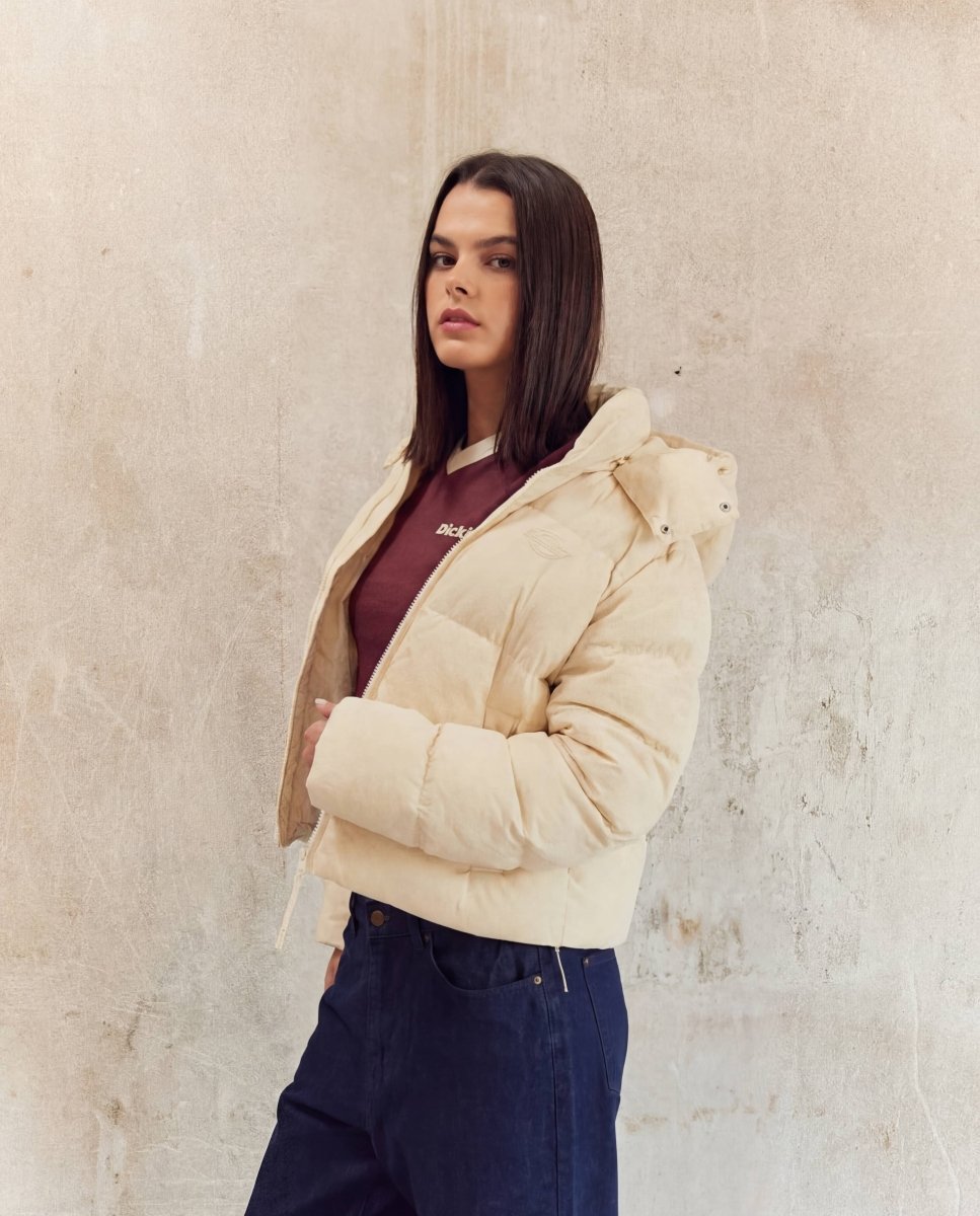 Chaqueta De Plumas Lacoste Blouson Beige Mujer